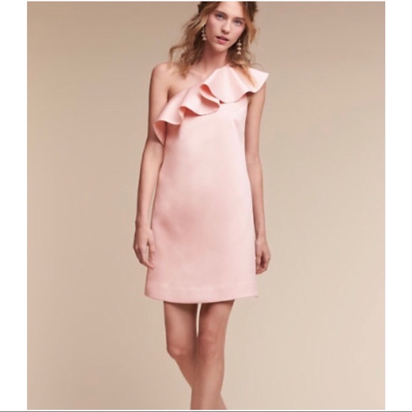 BHLDN Dresses & Skirts - BHLDN Hithero Romane One-Shoulder Ruffle Dress - NWOT, Sz 8